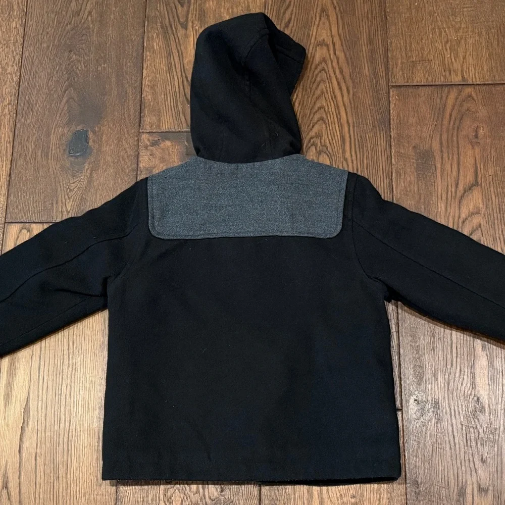 Gymboree Toddler Hooded Toggle & Zipper Jacket – Black & Gray Colorblock, 2T-3T